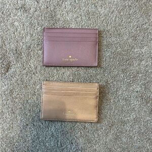 Kate Spade Glitter Pink and Metallic Gold Card Holders
